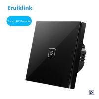 Eruiklink รีโมทคอนโทรลสวิทช์ EU มาตรฐาน1 2 3 Gang 1 Way Wall Touch Screen สวิตช์ไฟหรูหราแผงสวิตช์กระจก Smart Home