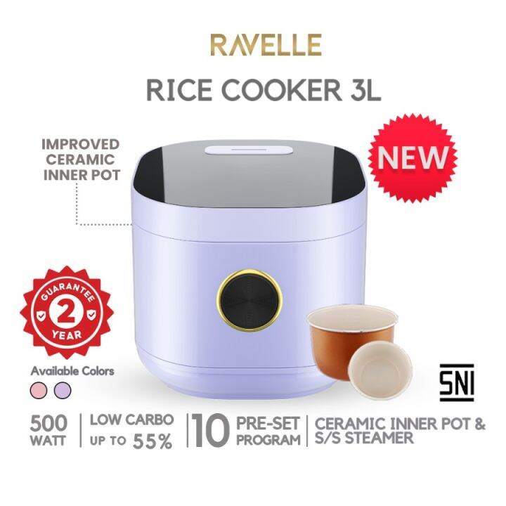 Ravelle Digital Rice Cooker Low Carbo 3L (1.2L Nasi) Lazada Indonesia