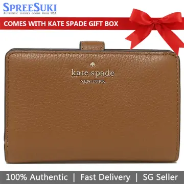 Kate Spade Leila Pebbled Leather Medium Compact Bifold Wallet in