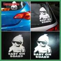 สติกเกอร์ตกแต่งรถไต่ผนัง LIANGYAOKU รูปลอกไวนิลสะท้อนแสง Baby On Board