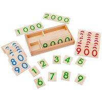 Wooden Montessori Numbers 1-9000 Learning Cognitive Card Math Teaching Aids Preschool Children Early Educational Toys Gifts Flash Cards Flash Cards