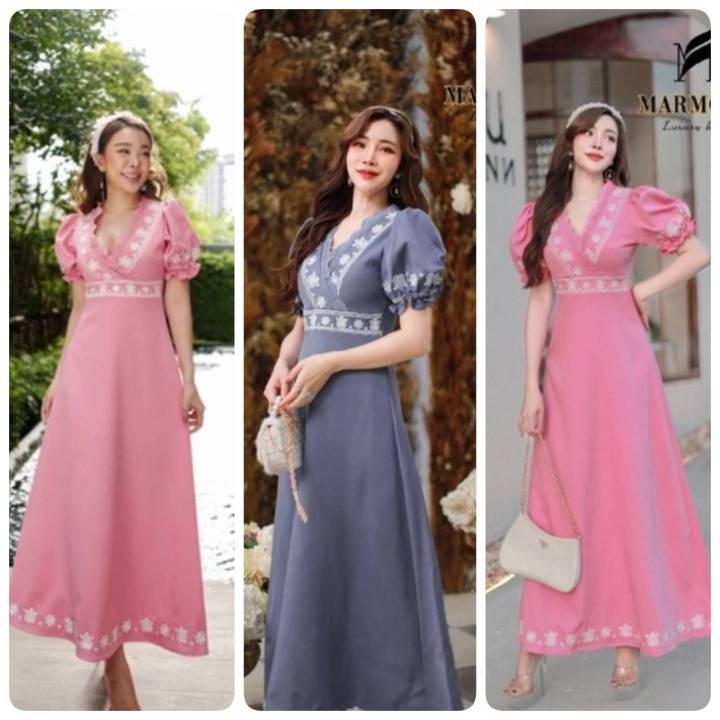 s-3xl-ส่งฟรี-คูปองลด-เดรสงานป้าย-lady-sunshine-เดรสไปงานแต่ง-ชุดลูกไม้ไปงาน-ชุดใส่งานบวช-ชุดออกงานแต่ง-ชุดลายดอกไม้-เดรสลูกไม้-ชุดไปงานบวช