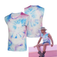 Barbier Ken Tie-dye Vest Cosplay Men Sleeveless Shirt Outfits Boys Fashion Casual Wear Halloween Carni. Suite