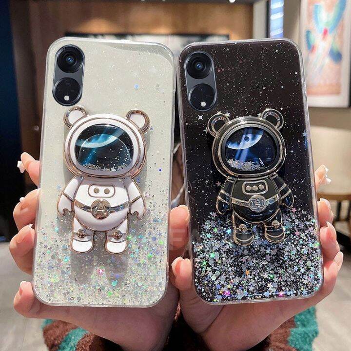 เคสกากเพชร-oppo-อวกาศ-a98เคส-oppoa98รูปหมี5g-oppo-เคสใสดาวท้องฟ้าแบบใหม่-a98-5g