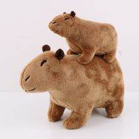 TONGQUDA Cutton Capybara ตุ๊กตาสัตว์น่ารัก,ตุ๊กตาตัวการ์ตูนนุ่มสีน้ำตาล