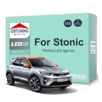 ชุดหลอดไฟเสริมไฟเก๋ง LED สำหรับ KIA Stonic 2017 2018 2019 2020 2021รถ2022ในร่มแผนที่หีบฝาทรงโค้งไม่มีข้อผิดพลาด Canbus ไฟยานพาหนะ