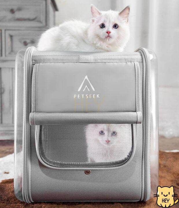 กระเป๋าแมว-petseek-ระบายอากาศดี-ขนาดใหญ่-กระเป๋าสัตว์เลี้ยง-สุนัข-หมา