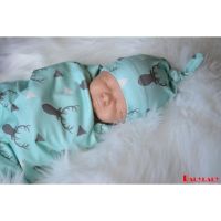 PBA-Newborn Infant Baby Boy Deer Swaddle Blanket Boy Coming