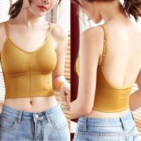 ?(抹胸上衣)? Women U-shaped Beautiful Back Bra Wrapped Chest Tube Top No Steel Ring Sports Vest Female Suspenders Underwear