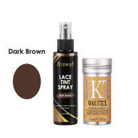 100ml Dark Brown Lace Tint Spray for lace Wigs + 75g Hair Wax Stick Wig Adhesive For Closures, Wigs And Closure Front