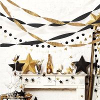 【CC】 Gold Birthday Streamer Rolls Decoration Crepe Paper Garland for Xmas New Year Baby Bridal Shower Backdrop decor