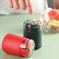 Simple Toothpick Box Toothpick Dispenser Creative Push Automatic Eject Toothpick Jar Holder Household Convenient Gift Home