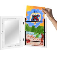 ○۞ Children Art Frame 8.3x11.8 Kids Art Wooden Box Magnetic Front Opening For Drawing Paintings Pictures Display Frame Decor