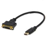 【sought-after】 สายอะแดปเตอร์ HDMI ตัวผู้เป็น DVI-D 24 + 1พินตัวเมีย F ขนาด30ซม. ปลั๊กสายวิดีโอ