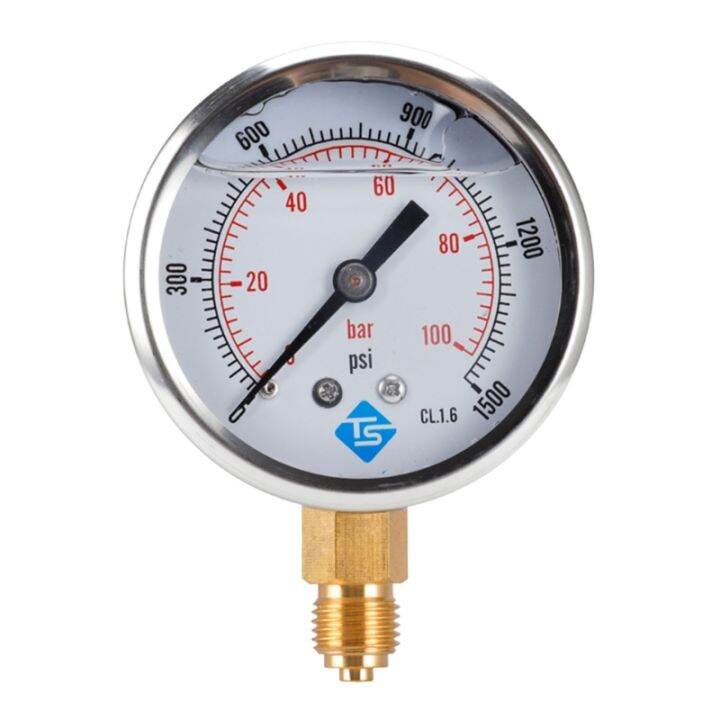 Vacuum Pressure Gauge 0100 Bar 01500 PSI 1/4'' BSP Bottom Connection