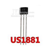 10pcs U18 US1881 TO-92 OH188 1881 U18 TO92 Hall Effect Sensor Magnetic Detector Hall Sensor Motor WATTY Electronics