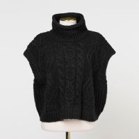 R Turtleneck Knitted Vest Korean Style Thick Knit Sweater Classy Sleeveless Sho