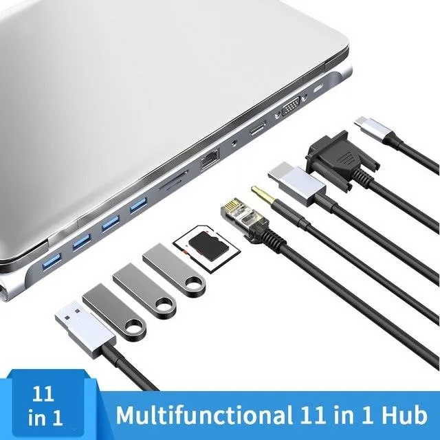 usb-hub-usb-to-type-c-adapter-11-in-1-usb-c-to-hdmi-compatible-ethernet-port-with-tf-sd-reader-slot-vga-for-macbook-pro-air-hub