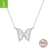 [COD] Ziyun platinum-plated mother-of-pearl butterfly necklace female Mori crowd s925 silver clavicle chain wholesale BSN293