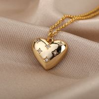 Heart Necklace For Women Stainless Steel Gold Color Necklaces Pendant 2022 Trend Koeran Fashion Couple Aesthetic Jewerly collar