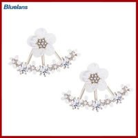 Bluelans®Womens Flower Zircon Ear Jacket Korean Style Copper Ear Studs Earrings Jewelry