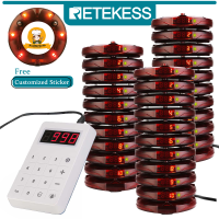 Retekess TD158เพจเจอร์สำหรับร้านอาหาร,กันน้ำใบ้สัมผัสปุ่มกด,ระบบร้านอาหารBuzzer,20รถไฟเหาะเพจเจอร์สำหรับคริสตจักรเนอสเซอรี่,กาแฟ,บาร์,คลินิก,สำนักงาน,รถบรรทุกอาหาร