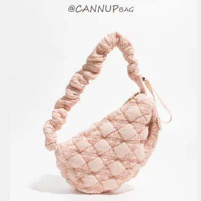 ✟◘ CANNUP ถุงนุ่มหญิงลําลองน้ําหนักเบา กระเป๋าโฮโบ กระเป๋าทรงก้อนเมฆ แนวเกาหลี ที่ห้อย แถมฟรี L91TJ26