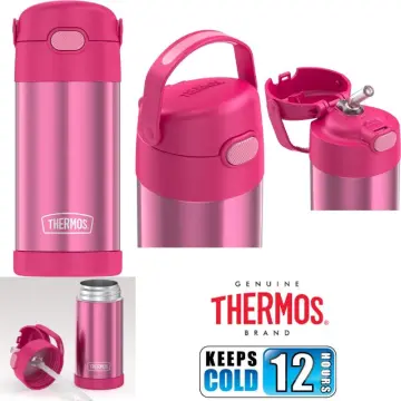 Thermos 12oz FUNtainer Water Bottle Rose Gold Pink White Glitter
