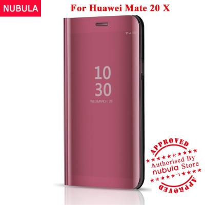 NUBULA สำหรับหัวเว่ย Mate 20xพลิกปลอก,360 องศาหรูหรากระจกแบบฝาพับกรณีเปลือกแข็งสมาร์ทมุมมองที่ชัดเจนพลิกปกสำหรับหัวเว่ย mate20 X