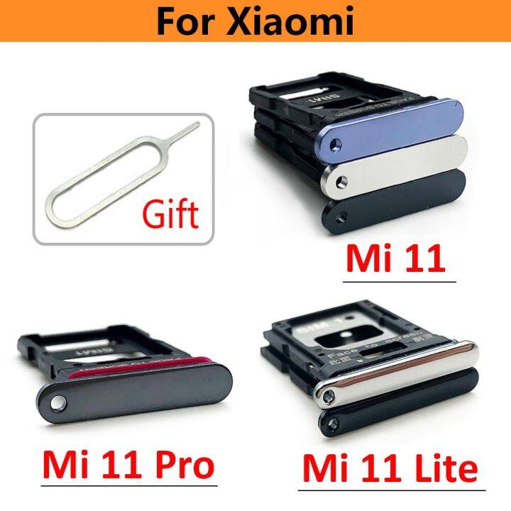 อะแดปเตอร์ที่ใส่ถาดซิมช่องเสียบบัตรการ์ด-sd-ใหม่เหมาะสำหรับ-xiaomi-mi-11-lite-11-pro-11t-mi-12-mi12อะไหล่สำรองสีดำ-สีฟ้า-สีขาว