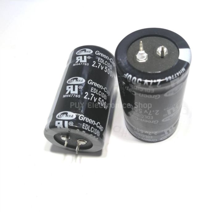 2-7v-500fตัวเก็บประจุแบบอิเล็กโทรไลติกfarad-capacitor-ชิ้นส่วนอิเล็กทรอนิกส์-แหล่งจ่ายไฟฟ้า2-7v-farad-500f-วัสดุ-โลหะ-ขนาด60x35x35mm-2-36x1-38x1-38