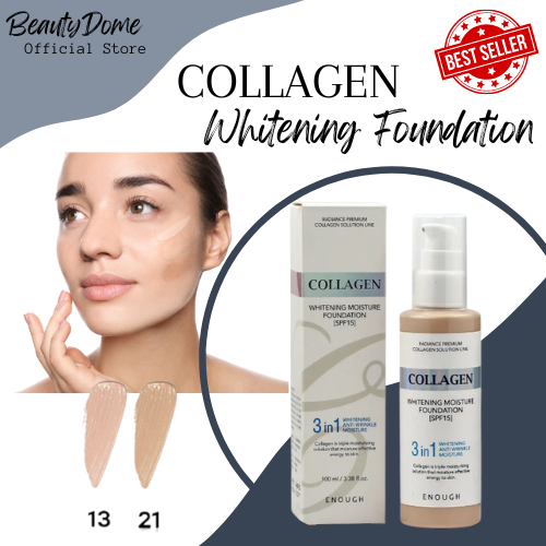3 in 1 Collagen Whitening Moisture Foundation with SPF 15, Anti ...