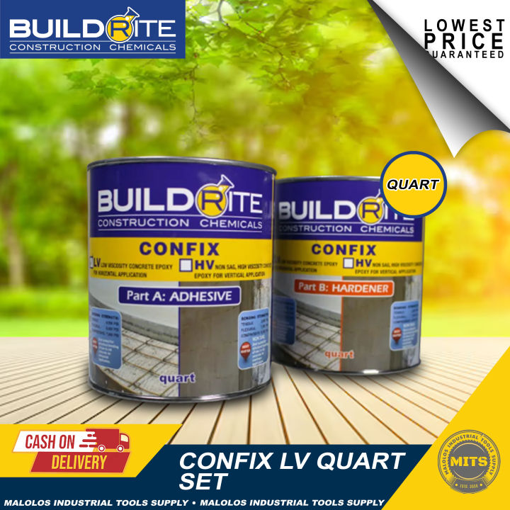 BUILDRITE CONFIX LV QUART SET Low viscosity concrete epoxy for ...