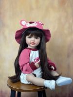 BZDOLL Realistic Lifelike Reborn Baby Girl Full Silicone Body Doll With Long Hair 55 CM 22 Inch Princess Toddler Bebe