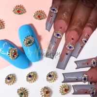 【hot】﹍✤✟  10Pcs Evil Nails Charms Inlay Eyes Design Luxury Manicure Tips Rhinestones Decoration