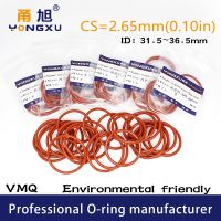 5 PCS/lot Silikon Merah O-Cincin Silikon/VMQ CS2.65mm ID31.5/32.5/33.5/34.5/35.5/36.5x2.65Mm O Ring Seal Cincin Karet Gasket