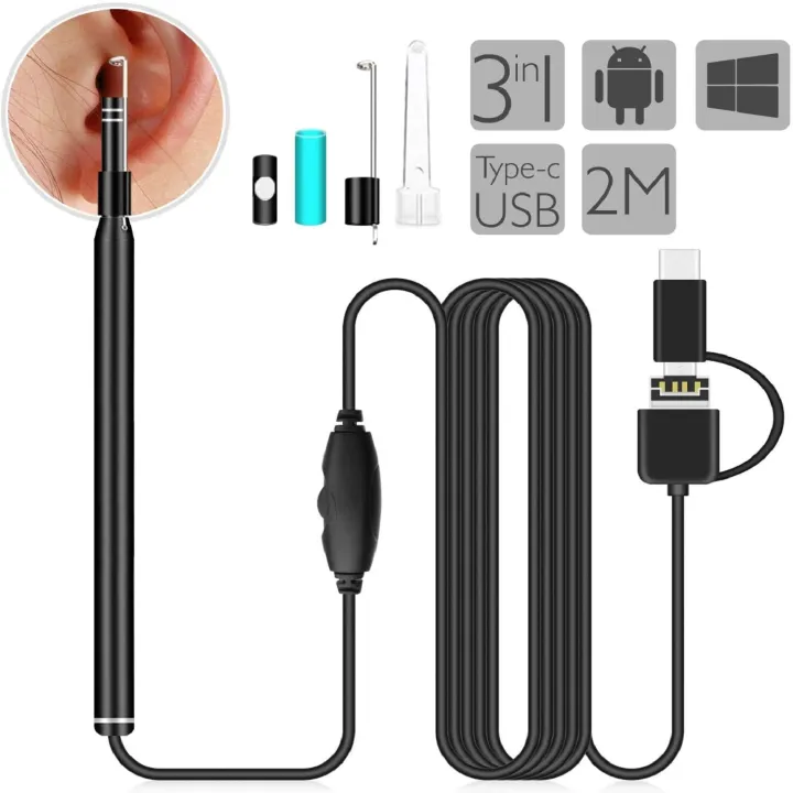 VITCOCO Ear Endoscope USB Otoscope 3 in 1 Android/Windows/Mac IP67