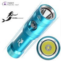 Diving light L2 underwater light 1050LM diving flashlight for water and land blue aluminum shell gold outdoor bright light Diving Flashlights