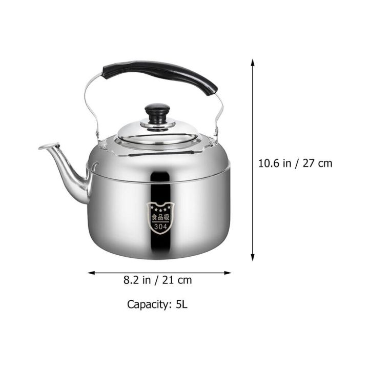 หม้อต้มน้ำชาขนาดใหญ่กาน้ำส่งเสียงหม้อต้มเหล็กสแตนเลสน้ำกาต้มน้ำไฟฟ้าสำหรับใช้ในครัว