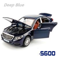 132 Maybach S600 Diecast Metal Car Models High Simulation Vehicle Toy With Light Music 6 Doors Can Be Opened Gifts For Children