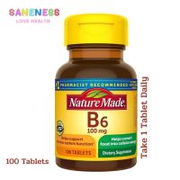 Nature Made Vitamin B-6 (100 mg) 100 Tablets วิตามินบี 6 (100 มิลลิกรัม) 100 เม็ด