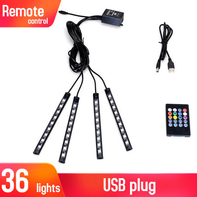 Led Car Interior Backlight With Usb Lighter Ambient Atmosphere Mood Light Rgb Remote App Auto Foot Decorative Lamp