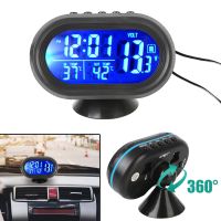 ✘ 3 in 1 Car Voltmeter Thermometer LCD Digital Noctilucous Clock Car Electronic Backlight Freeze alert 12V/24V