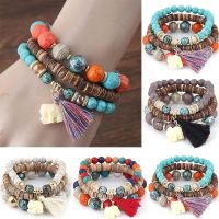 Feng Qi shopFeng Qi shopNew Women Fashion Wood Beads Boho Charm Bracelets Set Vintage Style Jewelry