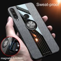 LEEWINDA For Huawei Y6Pเคสโทรศัพท์เคสเกราะหนังCar Magnetic Ringเคสกันกระแทก