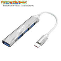 USB ฮับ4ฮับ USB พอร์ต USB บางมินิอะแดปเตอร์ข้อมูลดองเกิลมีพอร์ตพร้อมสายเคเบิลสำหรับแฟลชไดร์ฟเครื่องพิมพ์แล็ปท็อป PC