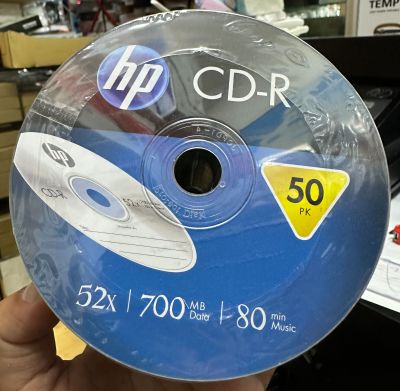 CD-R HP ขนาดความจุ 700MB. แพ็ค 50 แผ่น.