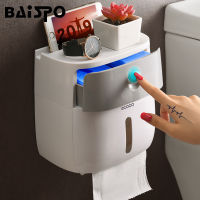 BAISPO Double Layer Toilet Paper Holder Waterproof Storage Box Wall Mounted Toilet Roll Dispenser Portable Toilet Paper Holders