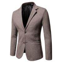 ZZOOI 2022 Autumn Men Casual Blazers Classic Hot-Selling Small Plaid Suit Jackets High Quality Woolen Cloth Warm Slim Fit  Suit Male