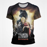 ฤดูร้อน Fullmetal Alchemist เสื้อยืดผู้ชายผู้หญิงลำลองแฟชั่นขนาดใหญ่ T เสื้อ3D พิมพ์ Anime streetwear เด็ก tops Tees